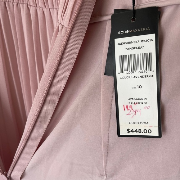 NEW BCBG MAXAZRIA LAVENDER ANGELEA PLEATED HIGH LOW DRESS - Picture 15 of 15